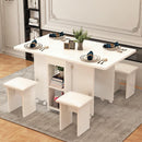 2022 Dining Table Set Marble Foldable Dining Table Movable Small House Multifunctional Combined