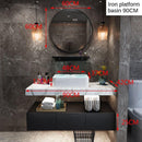 Nordic Double-decker Iron Bathroom Cabinet Modern Marble Washbasin Cabinet Combination Bathroom