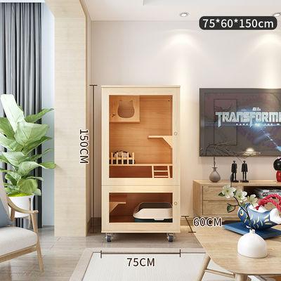 Apartment Solid Wood House Luxury Home Cage Three-layer Super Large Cat Cabinet Villa