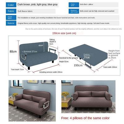 Folding Sofa Bed Dual-use Single Simple Family Double Nap Theme Portable Lazy Lounge Ruse Lunch