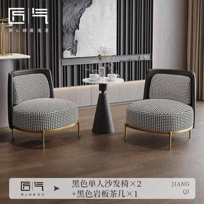 JUZHUXUAN Craftsmanship, light luxury, thousand bird lattice fabric sofa, hotel living room,