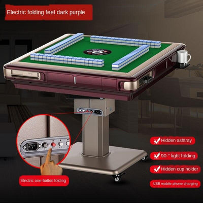 Singapore Auto Mahjong Table With Animal No-push Roller Coaster Mute Machine Full-automatic Foldable