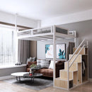 Loft Bed Frame Nordic Iron Bed Small Apartment Loft Bed Simple Apartment Duplex Storage Bed