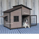 Outdoor Dog House Solid Wood Rain Proof Sunscreen Anticorrosive Dog House Dog Cage Large And