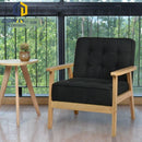 Solid Wood Armchair Fabric Single Sofa Chair Cafe Lounge Chair Double Bedroom Small Sofa