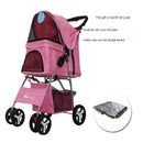 Foldable Pet Stroller Dog Detachable Cart with 4 Wheels