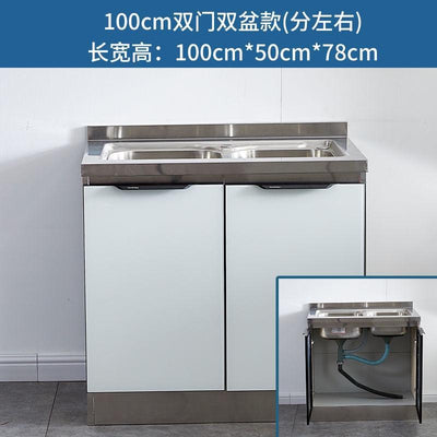 Kitchen Cabinet Sink Cabinet Stainless Steel Simple Assembly Cupboard Kitchen Stove Cabinet Kitchen