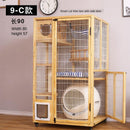 Cage Home Japanese Solid Wood Apartment with Toilet Luxury Cabinet Cat Nest House Villa