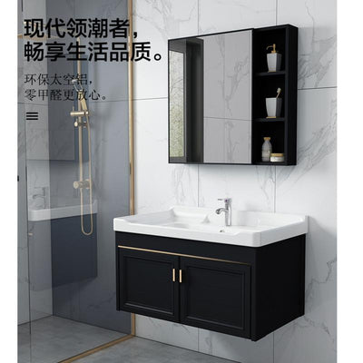 Family Small Toilet Basin Cabinet Combination Wall Mounted Ceramic Washstand Mini Balcony Simple