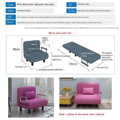 Folding Sofa Bed Dual-use Single Simple Family Double Nap Theme Portable Lazy Lounge Ruse Lunch