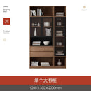 Nordic Solid Wood Bookcase with Glass Door Bookshelf Study Free Combination Bookcase Cabinet