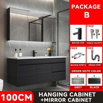 Zcm Bathroom Cabinet Washbasin Cabinet Combination Bathroom Modern Simple Washbasin Washstand Mirror