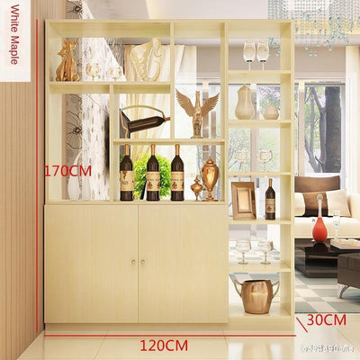 Solid Wood Storage Cabinet Hall Entrance Door Screen bookshelf Partition Space Saver Display Rack