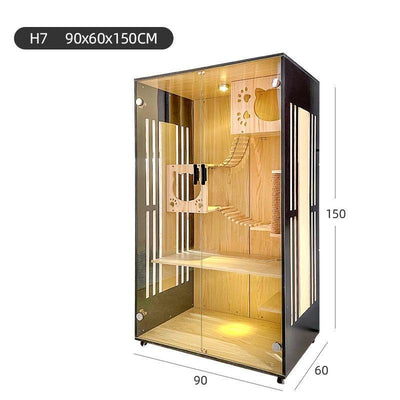 Super Large Cat Villa Cage Luxury Cat House With 3C Glass Door