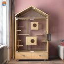 Home Solid Wood Cage Cabinet Villa Apartment Climbing Rack Luxury Large Space Nest Cat House