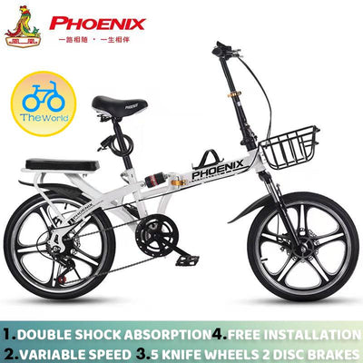 Phoenix🚴‍♀️Folding Bike Spot Road Bikes Ready Stockfolding Bicycles, Women''s Lightweight Portable