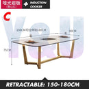 Light Luxury Telescopic Slate Dining Table Simple With Induction Cooker Dining Table And Chair