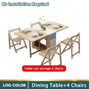 HQ Nordic Multifunctional Folding Dining Table And Chair Combination Modern Minimalist Family Home