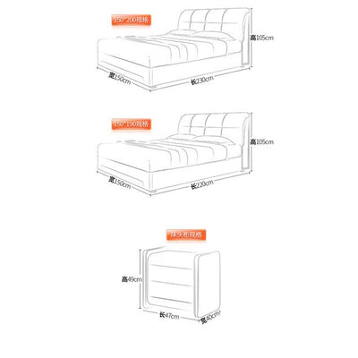 Yichang Leather Bed Frame With Storage Modern Simple Single Bed Frame 1.8m /1.5m Three Drawer