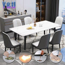 Y&U Nordic Rock Slab Dining Table And Chair Set Light Luxury Dining Chair Household Marble Dining