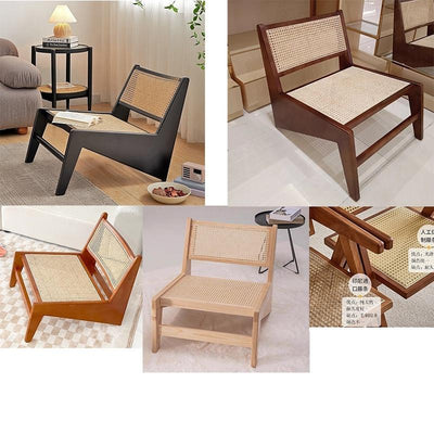 GC Rattan Chair Sofa Lounge Chair Leisure Chair Solid Wood Single Backrest Comfortable With Armrests