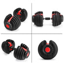 Dumbbell Set Fitness Men's Wrap Gum Dumbbell Removable Auto-adjustable 1kg-24kg&2kg-42 Kg