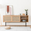 Household Coffee Table Tv Cabinet Combination Nordic Solid Wood Small Household Type Simple Rattan