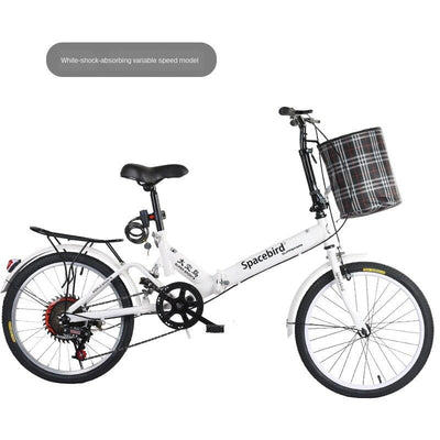 Folding 20-inch Adult Male Female Youth Student Shock Absorption Variable Speed Bicycle Small and