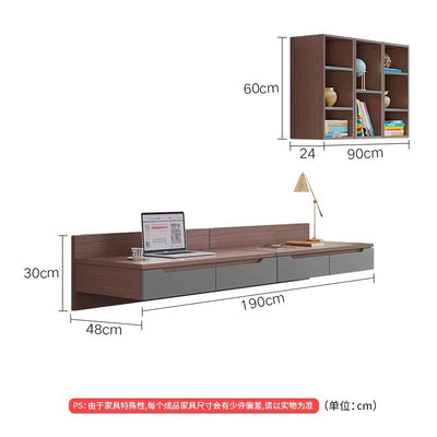 AUSITUR Desktop Computer Table Bookcase Bookshelf Integrated Wall-mounted Table Study Desk