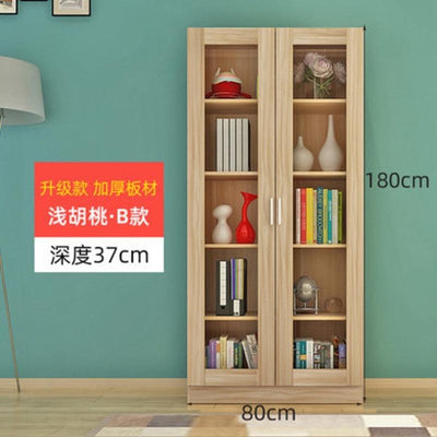 LAL Bookcase Bookshelf Cabinet Combination Office Solid Wood Filing Cabinet With Lock Glass Door