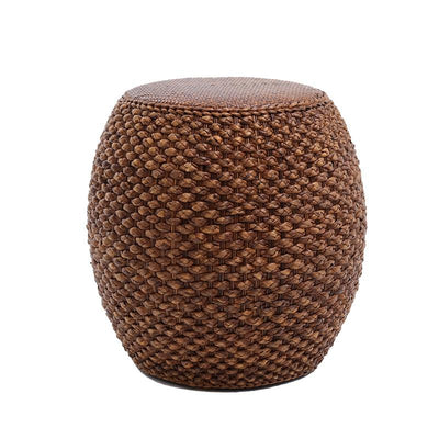 Rattan-made Low Balcony Bench Sofa Straw-made Household Seat Pier Small Round Stool Tatami Chair