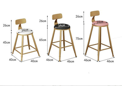 Household Modern Simple Leisure Coffee Milk Tea Shop Table And Bar Chair High Foot Stool