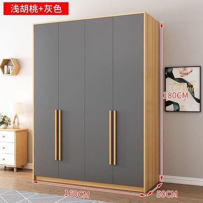 Modern Minimalist Wardrobe Wooden Wardrobe Home Bedroom Sliding Door Cabinet With Top Cabinet 2/3/4