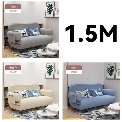 Modern Foldable Single Fabric Sofa Bed Small Apartment Home Living Room Lazy Multifunctional Sofa