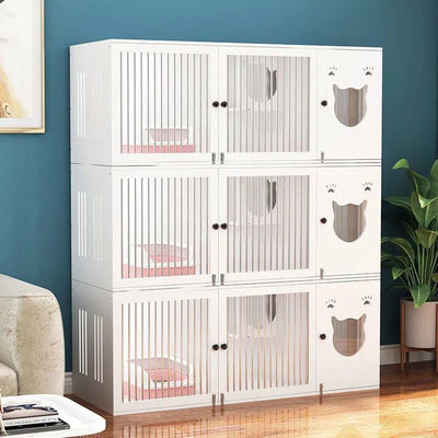 Byto Solid Wood Cat Cabinet Luxury Villa Cage Cat Cabinet Multi-layer Pet Cabinet