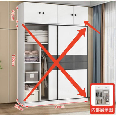 Kinbolee Wardrobe Sliding Door Nordic Wardrobe Multi-smell Wardrobe Sliding Door