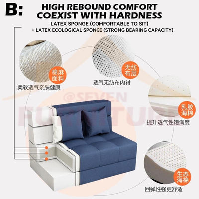 Foldable Sofa Bed Living Room Multifunctional Sofa Bed Modern Creative Three-seat Sofa