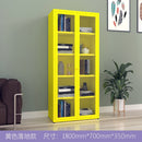 Bookshelf Cabinet Living Room Dustproof Bookshelf Wrought Iron Glass Door Bookcase Home Floor