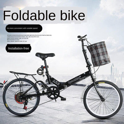 Folding 20-inch Adult Male Female Youth Student Shock Absorption Variable Speed Bicycle Small and