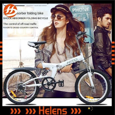 Hito 20 inch variable speed folding bike mountain bicycle shockproof male and female students