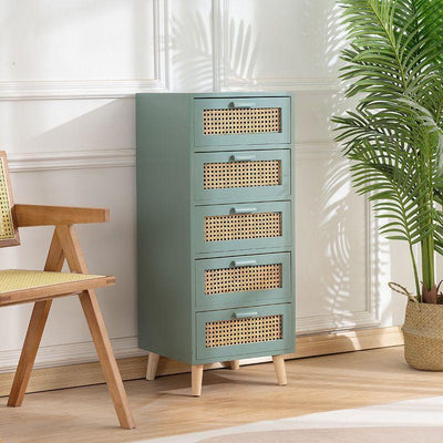 Koala Solid Wood Rattan Storage Cabinet Home Chest Of Drawers Bedroom Bedside Table Japanese Locker