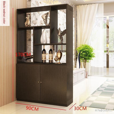 Solid Wood Storage Cabinet Hall Entrance Door Screen bookshelf Partition Space Saver Display Rack