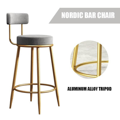 【🇸🇬 Ready Stock】Nordic Bar Modern High Chair Family Chair Backrest Iron Leg Bar stool