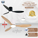 Ceiling Fan Tri-Color LED Light Remote Control Ceiling