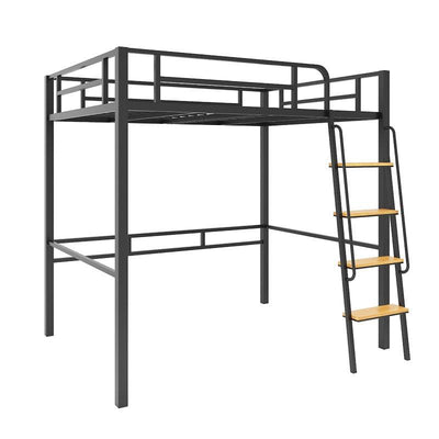 AUSITUR Loft Bed Space Saver Wrought Iron Loft Bed Duplex Second Floor Bed Frame