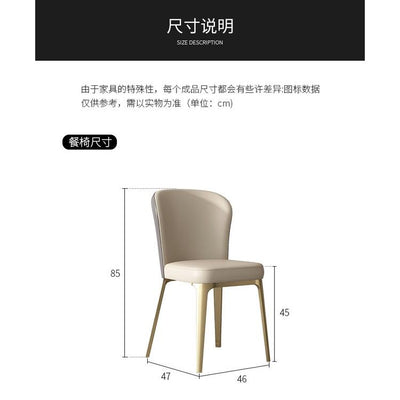 YICHANG Dining Chair Small Family Light Luxury Household Modern Simple High-end Restaurant Nordic