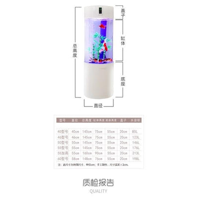 Fish Tank Cylindrical Bottom Acrylic Ecological Fish Aquarium Living Room Goldfish Tank Household