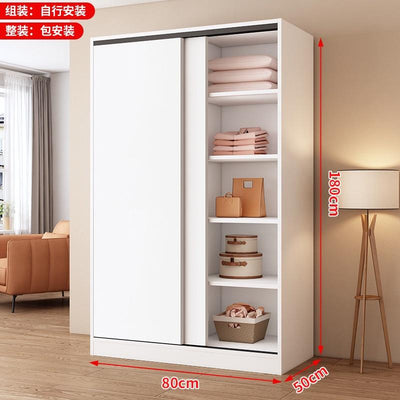 Sliding Door Wardrobe Household Simple Bedroom Wardrobe Modern Rental Room Storage Cabinet-042.sg