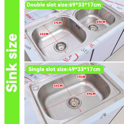 Stainless steel cabinet thickened kitchen stove sink cabinet