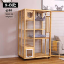 Cage Home Japanese Solid Wood Apartment with Toilet Luxury Cabinet Cat Nest House Villa